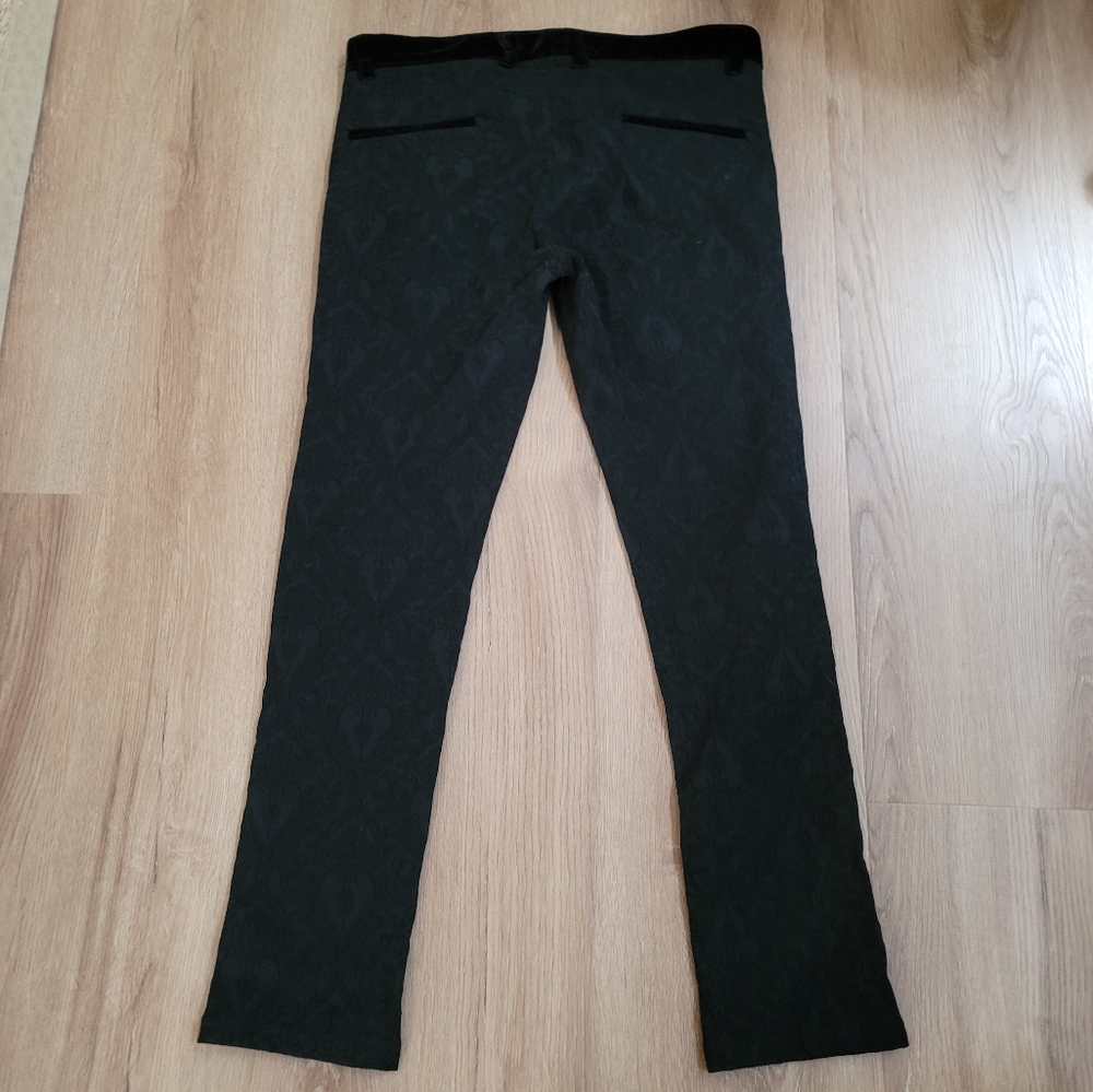 Versace Black Patterned Pants - image 4